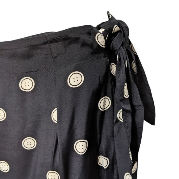ALFRED Vintage Button Print Wrap Skirt S - Picture 3 of 6